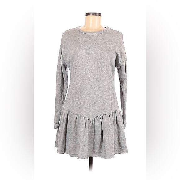 Susina long sleeve drop waist grey sweatshirt dress, size small - Picture 1 of 11